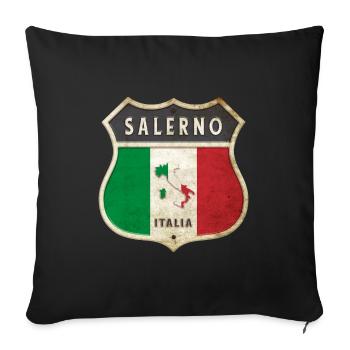 Salerno Italy Coat of Arms Flags Design - Sofa pillowcase 17,3'' x 17,3'' (45 x 45 cm) - black - Front