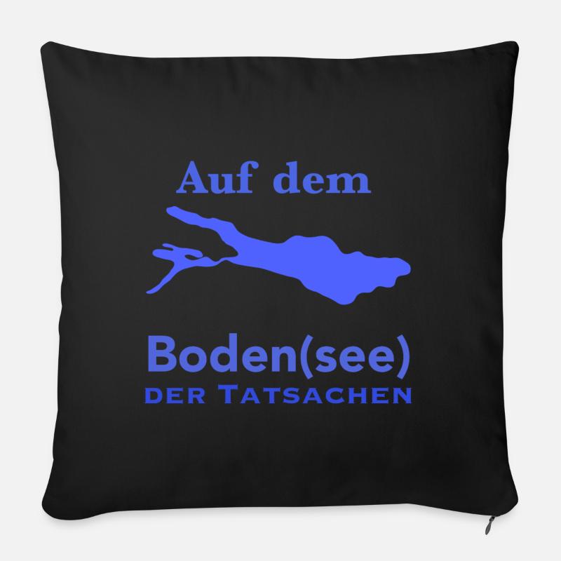 Auf dem Bodensee der Tatsachen - Sofakissenbezug 45 x 45 cm - Schwarz