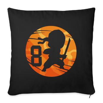 Ninja Fighter 8ème anniversaire Garçon de 8 ans - Housse de coussin décorative 45 x 45 cm - noir - Devant