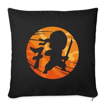 Ninja Fighter 7ème anniversaire Garçon de 7 ans - Housse de coussin décorative 45 x 45 cm - noir - Devant