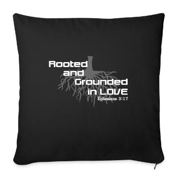 Conception chrétienne enracinée et fondée sur l'amour - Housse de coussin décorative 45 x 45 cm - noir - Devant