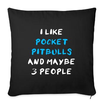 Pitbull de poche - Housse de coussin décorative 45 x 45 cm - noir - Devant