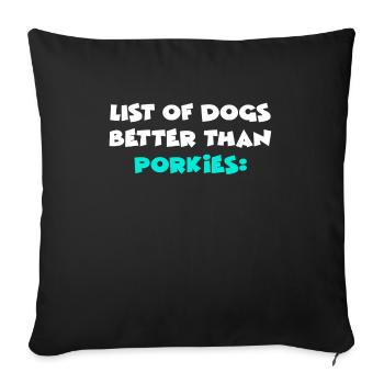 Porkies - Sofa pillowcase 17,3'' x 17,3'' (45 x 45 cm) - black - Front