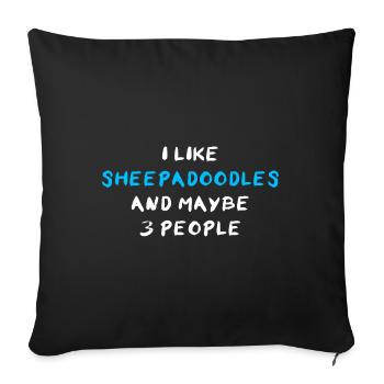 Sheepadoodle - Sofa pillowcase 17,3'' x 17,3'' (45 x 45 cm) - black - Front