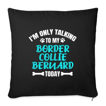 Border Collie Bernard - Housse de coussin décorative 45 x 45 cm - noir - Devant