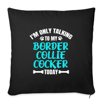 Border Collie Cocker - Housse de coussin décorative 45 x 45 cm - noir - Devant