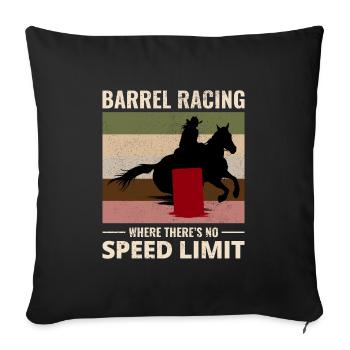 Barrel Racer Racing Équitation Course Rodeo - Housse de coussin décorative 45 x 45 cm - noir - Devant