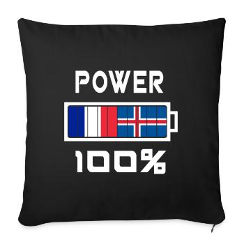 L'Islande et la France alimentent 100% - Housse de coussin décorative 45 x 45 cm - noir - Devant