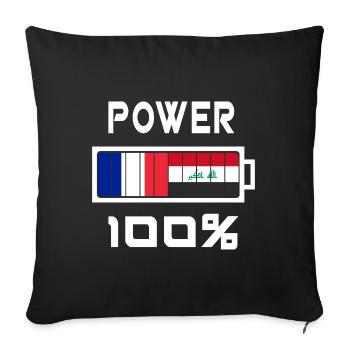Iraq and France are in power - Sofa pillowcase 17,3'' x 17,3'' (45 x 45 cm) - black - Front