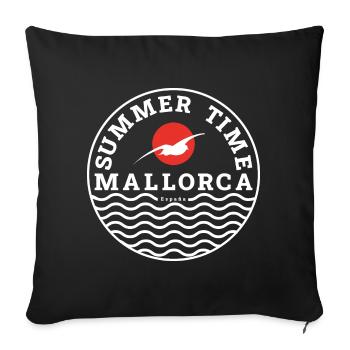 Mallorca Summertime Logo - Sofa pillowcase 17,3'' x 17,3'' (45 x 45 cm) - black - Front