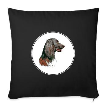 Munsterlander Small Dog Aquarelle Illustration - Housse de coussin décorative 45 x 45 cm - noir - Devant