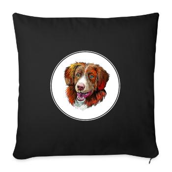 Canard de la Nouvelle-Écosse Tolling Retriever Dog Illustratio - Housse de coussin décorative 45 x 45 cm - noir - Devant