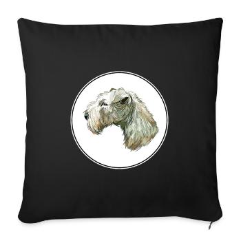 Lakeland Terrier Dog Aquarelle Illustration - Housse de coussin décorative 45 x 45 cm - noir - Devant
