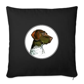 Old Danish Pointer Dog Watercolor Illustration - Sofa pillowcase 17,3'' x 17,3'' (45 x 45 cm) - black - Front