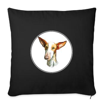 Podenco Canario Dog Watercolor Sketch Illustration - Sofa pillowcase 17,3'' x 17,3'' (45 x 45 cm) - black - Front