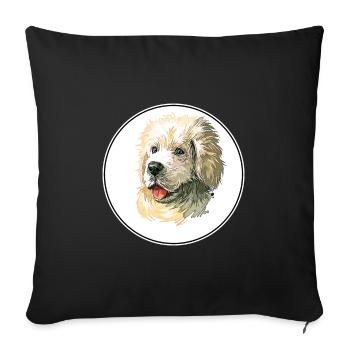Polnischer Schäferhund Hund Aquarell Illustration - Sofakissenbezug 45 x 45 cm - Schwarz - Vorne