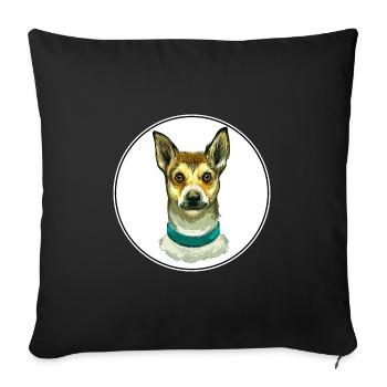 Norwegischer Lundehund Hund Aquarell Illustration - Sofakissenbezug 45 x 45 cm - Schwarz - Vorne
