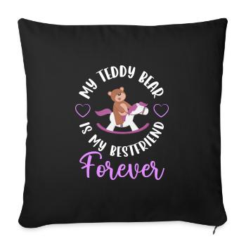 Teddy Child Sweet Stuffed Animal - Sofa pillowcase 17,3'' x 17,3'' (45 x 45 cm) - black - Front