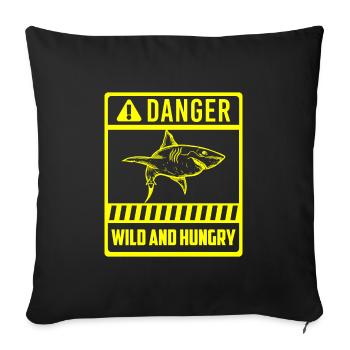 Mer du Grand Requin Blanc - Housse de coussin décorative 45 x 45 cm - noir - Devant