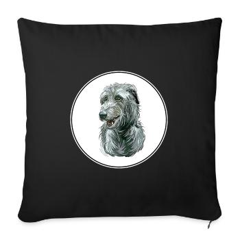 Scottish Deerhound Dog Watercolor Illustration - Sofa pillowcase 17,3'' x 17,3'' (45 x 45 cm) - black - Front
