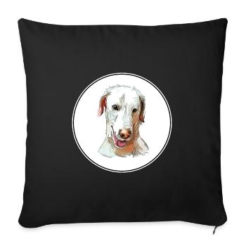 Illustration de l’aquarelle pour chien Rajapalayam - Housse de coussin décorative 45 x 45 cm - noir - Devant