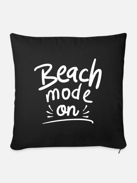 Strandmodus Ein - Sofakissenbezug 45 x 45 cm - Schwarz