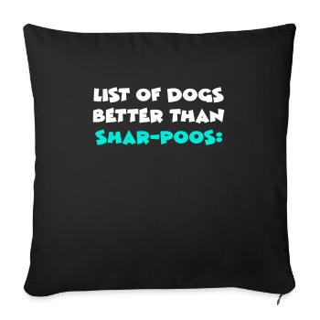 Shar-Poos - Housse de coussin décorative 45 x 45 cm - noir - Devant