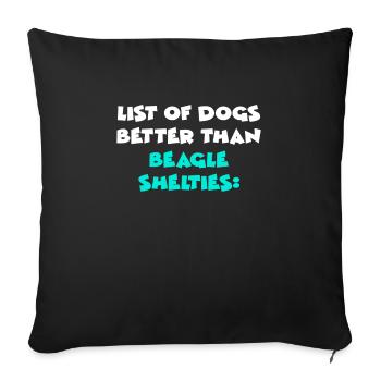 Beagle Shelties - Sofa pillowcase 17,3'' x 17,3'' (45 x 45 cm) - black - Front
