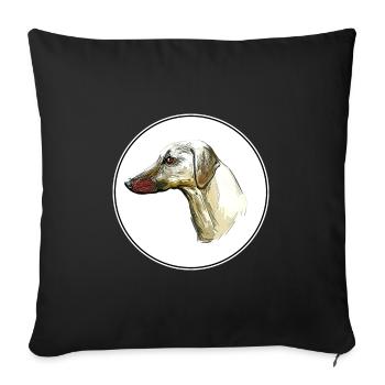 Sloughi Dog Watercolor Sketch Illustration - Sofa pillowcase 17,3'' x 17,3'' (45 x 45 cm) - black - Front