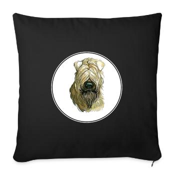 Illustration de chien Wheaten Terrier à poil doux - Housse de coussin décorative 45 x 45 cm - noir - Devant