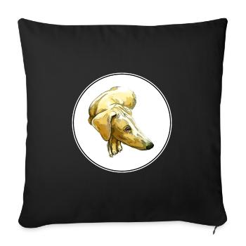 Chippiparai Aquarelle pour chien Illustration - Housse de coussin décorative 45 x 45 cm - noir - Devant