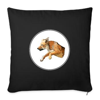 Carolina Puppy Dog Aquarelle Art Illustration - Housse de coussin décorative 45 x 45 cm - noir - Devant