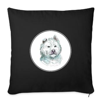 Xiasi Hund Aquarell Farbe Illustration - Sofakissenbezug 45 x 45 cm - Schwarz - Vorne