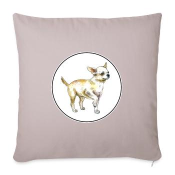 Chihuahua Dog Watercolor Sketch Illustration - Sofa pillowcase 17,3'' x 17,3'' (45 x 45 cm) - light taupe - Front