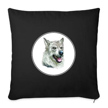 Illustration de l’aquarelle du chien Laika de Sibérie occidentale - Housse de coussin décorative 45 x 45 cm - noir - Devant
