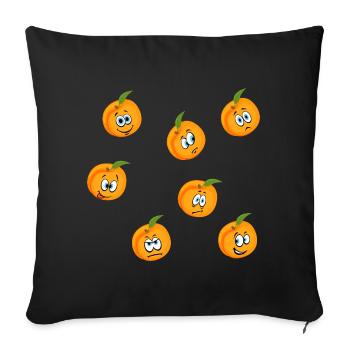 Peach - Sofa pillowcase 17,3'' x 17,3'' (45 x 45 cm) - black - Front