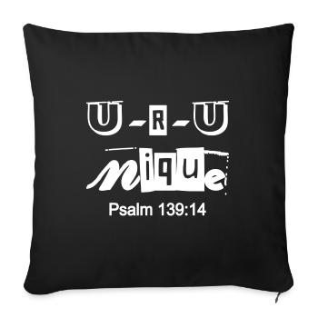Christian Design U-R-Unique Psalm 139 verse 14 - Sofa pillowcase 17,3'' x 17,3'' (45 x 45 cm) - black - Front