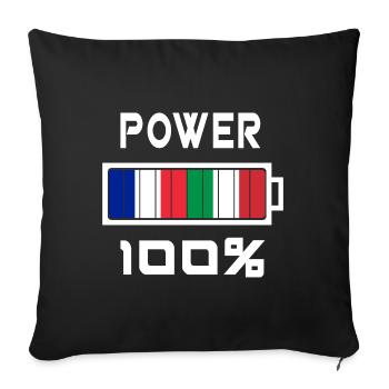 Italy and France are in power - Sofa pillowcase 17,3'' x 17,3'' (45 x 45 cm) - black - Front
