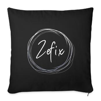 Zefix - Sofakissenbezug 45 x 45 cm - Schwarz - Vorne