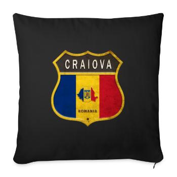 Armoiries de Craiova Romania - Housse de coussin décorative 45 x 45 cm - noir - Devant