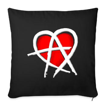 Anarchy & Love - Sofakissenbezug 45 x 45 cm - Schwarz - Vorne
