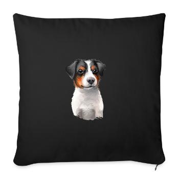 Dänischer schwedischer Bauernhund Hund Aquarell Illustration - Sofakissenbezug 45 x 45 cm - Schwarz - Vorne
