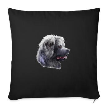 Caucasian Shepherd Dog Watercolor Illustration - Sofa pillowcase 17,3'' x 17,3'' (45 x 45 cm) - black - Front