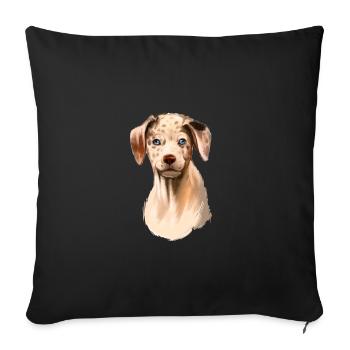 Catahoula Leopard Dog Aquarelle Illustration - Housse de coussin décorative 45 x 45 cm - noir - Devant