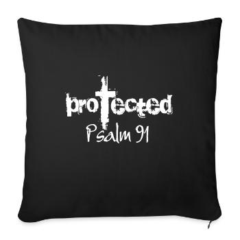Christian Design Protected Psalm 91 - Sofa pillowcase 17,3'' x 17,3'' (45 x 45 cm) - black - Front