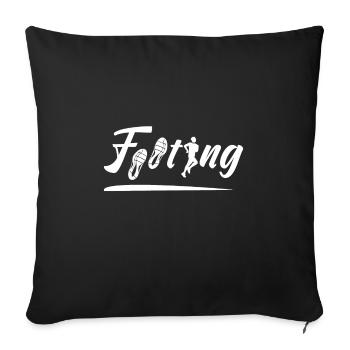 FOOTING ! (running, marathon, sport) blanc - Housse de coussin décorative 45 x 45 cm - noir - Devant