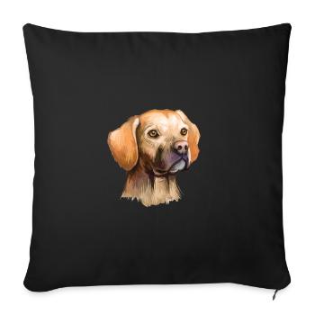 Portuguese Pointer Dog Watercolor Illustration - Sofa pillowcase 17,3'' x 17,3'' (45 x 45 cm) - black - Front
