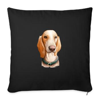 Porcelaine Dog Watercolor Illustration - Sofa pillowcase 17,3'' x 17,3'' (45 x 45 cm) - black - Front