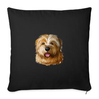 Norfolk Terrier Dog Watercolor Sketch Illustration - Sofa pillowcase 17,3'' x 17,3'' (45 x 45 cm) - black - Front