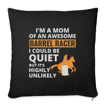 Barrel Racer Racing Horse Riding Mom Mothers day - Sofa pillowcase 17,3'' x 17,3'' (45 x 45 cm) - black - Front